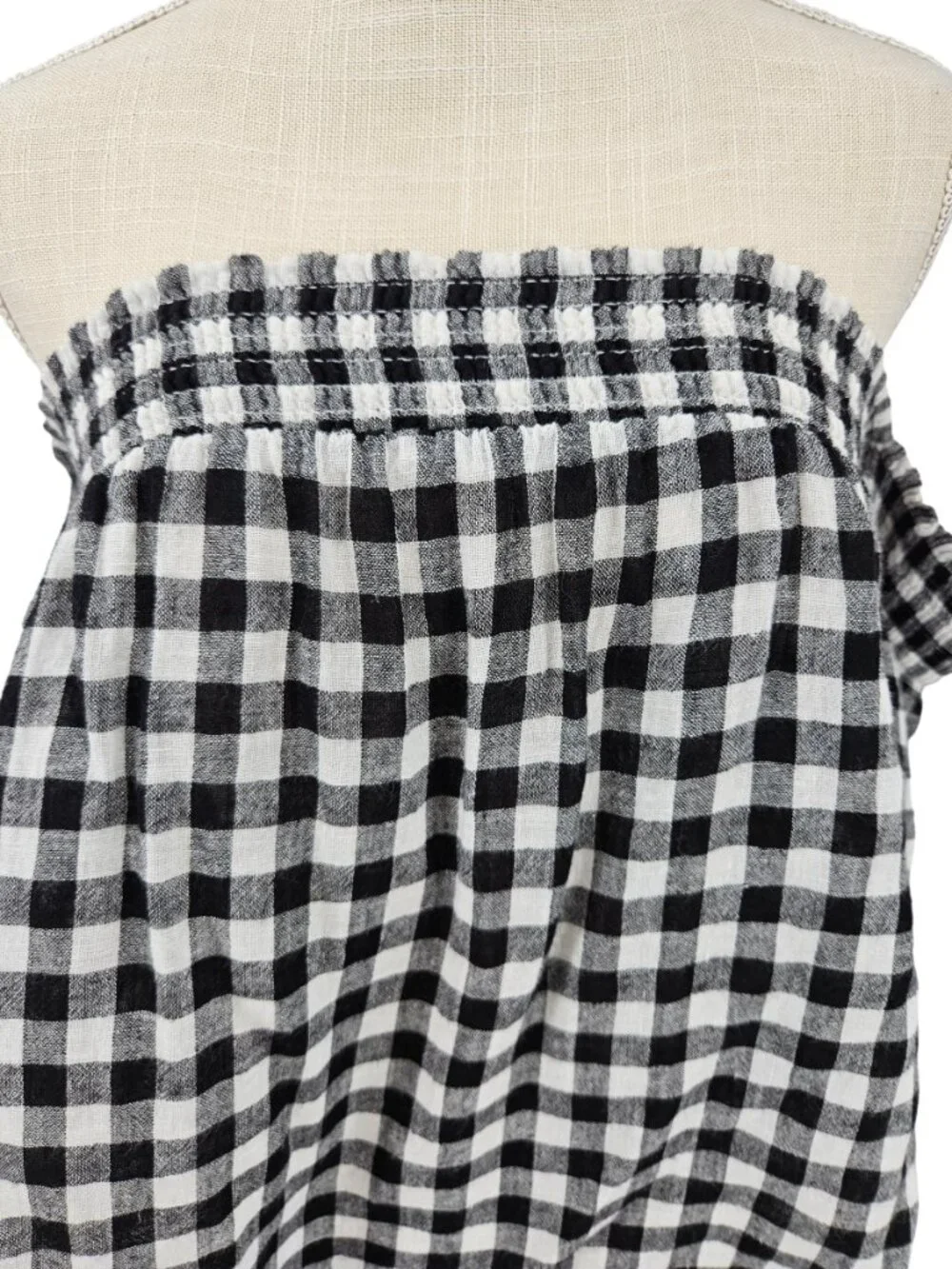 Rails Isabelle Gingham Off The Shoulder Top Black Women's Size M NEW Preppy